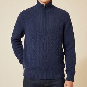 J.CREW Cable Knit Zip Sweater